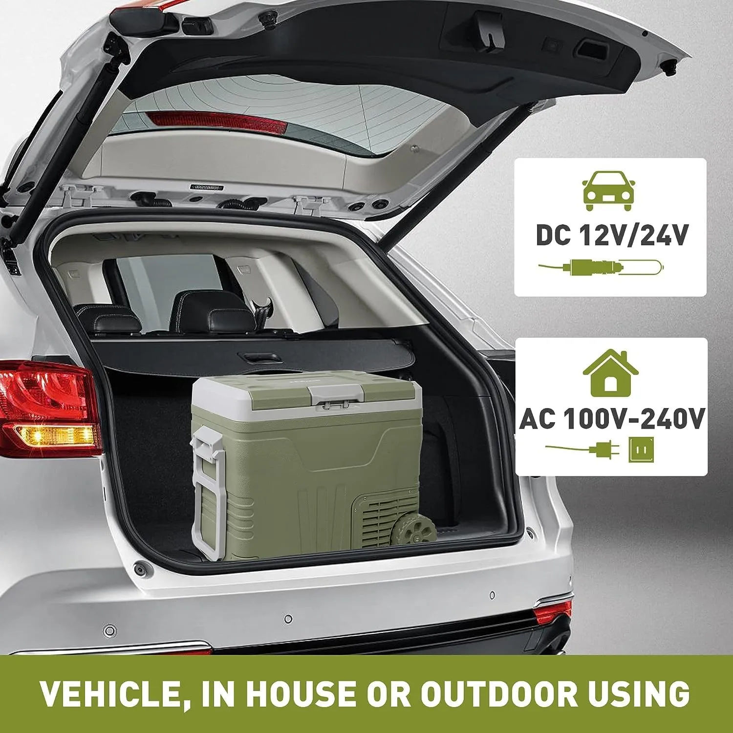 12 Volt 52 Quart Dual Zone Car Refrigerators, -4℉~68℉, Portable Freezer Electric Cooler 12/24V DC & 100-240V AC