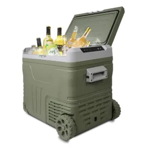 12 Volt 52 Quart Dual Zone Car Refrigerators, -4℉~68℉, Portable Freezer Electric Cooler 12/24V DC & 100-240V AC