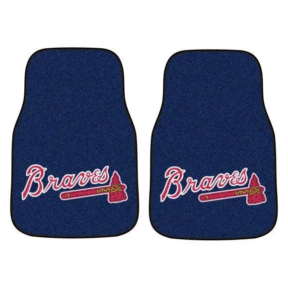 Atlanta Braves 2Pk Carpet Car Mat Set - Design 2