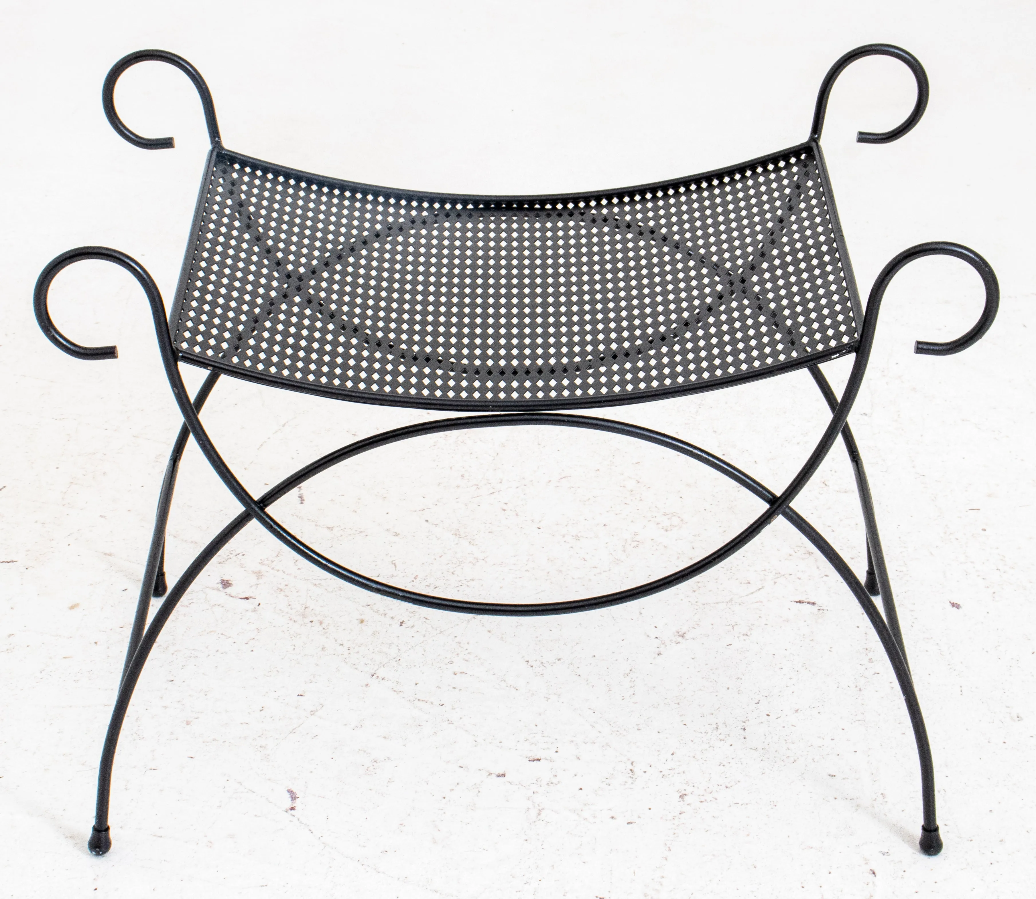 Black Painted Metal Bench