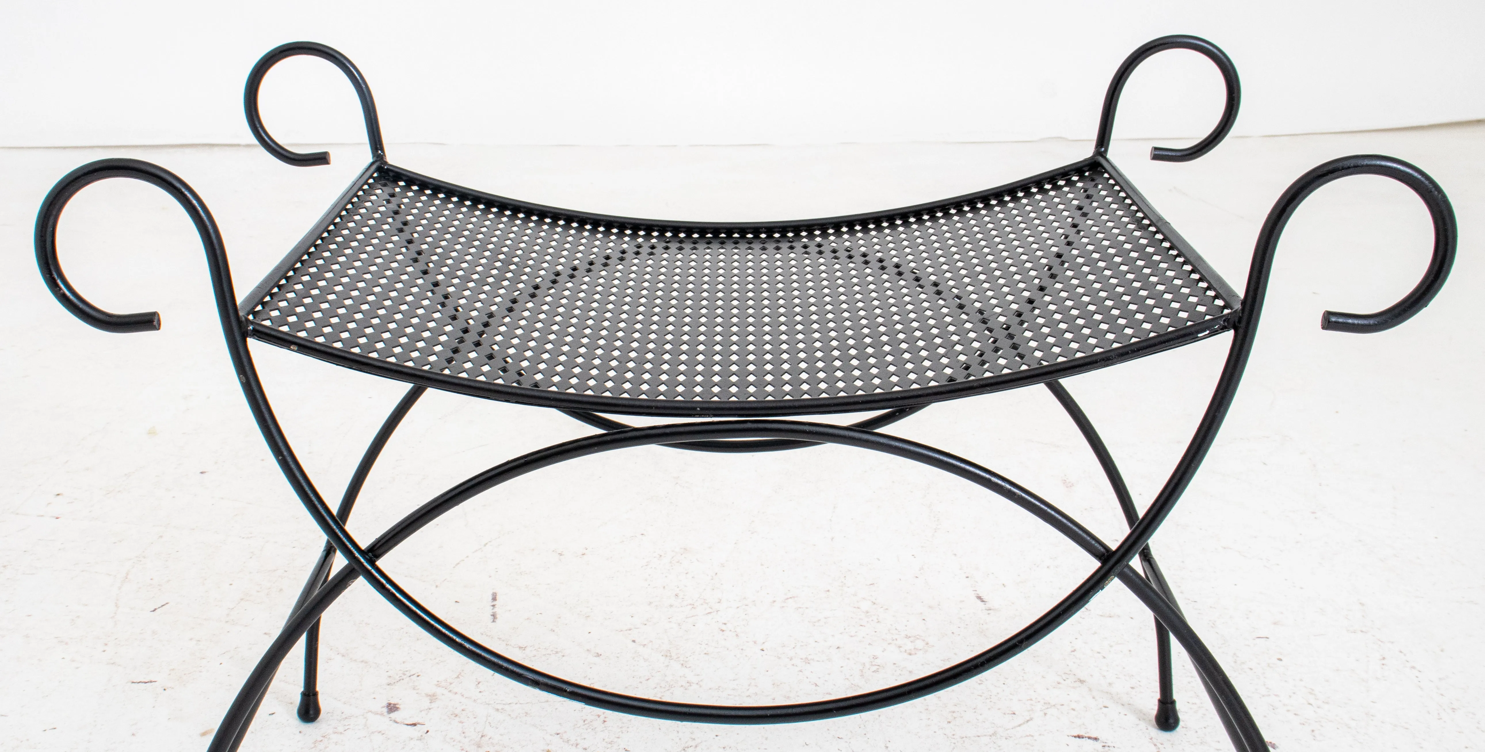 Black Painted Metal Bench