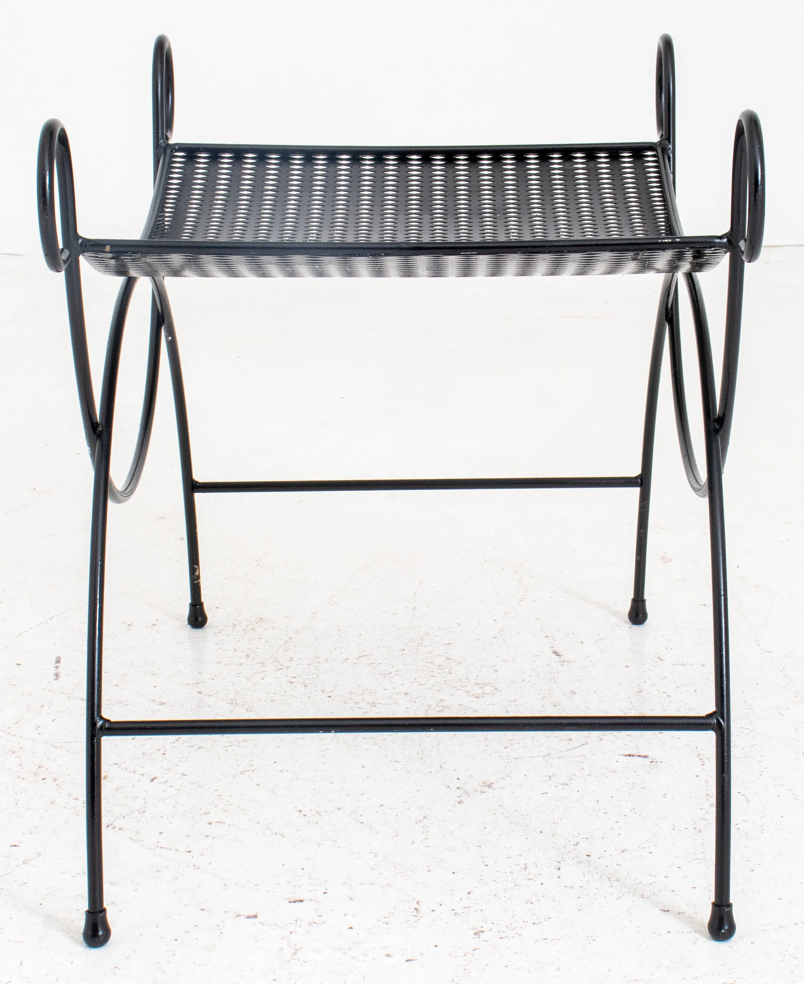 Black Painted Metal Bench