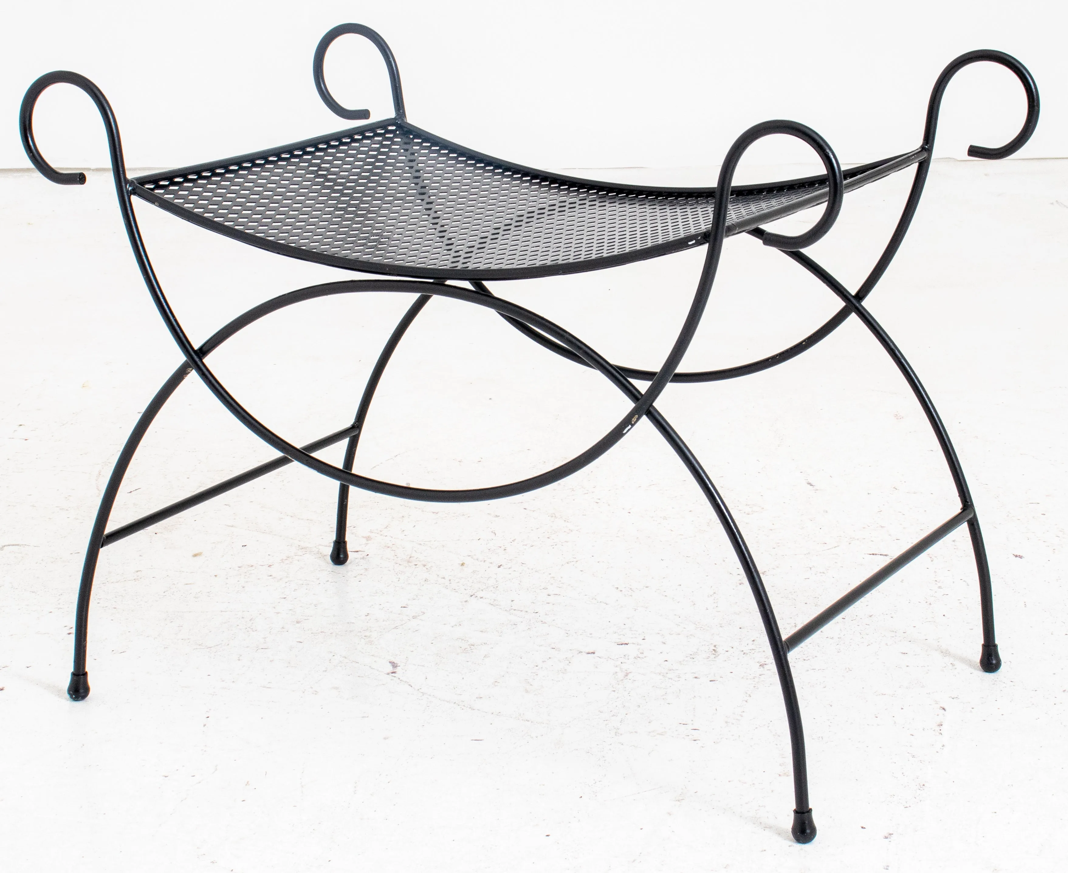 Black Painted Metal Bench
