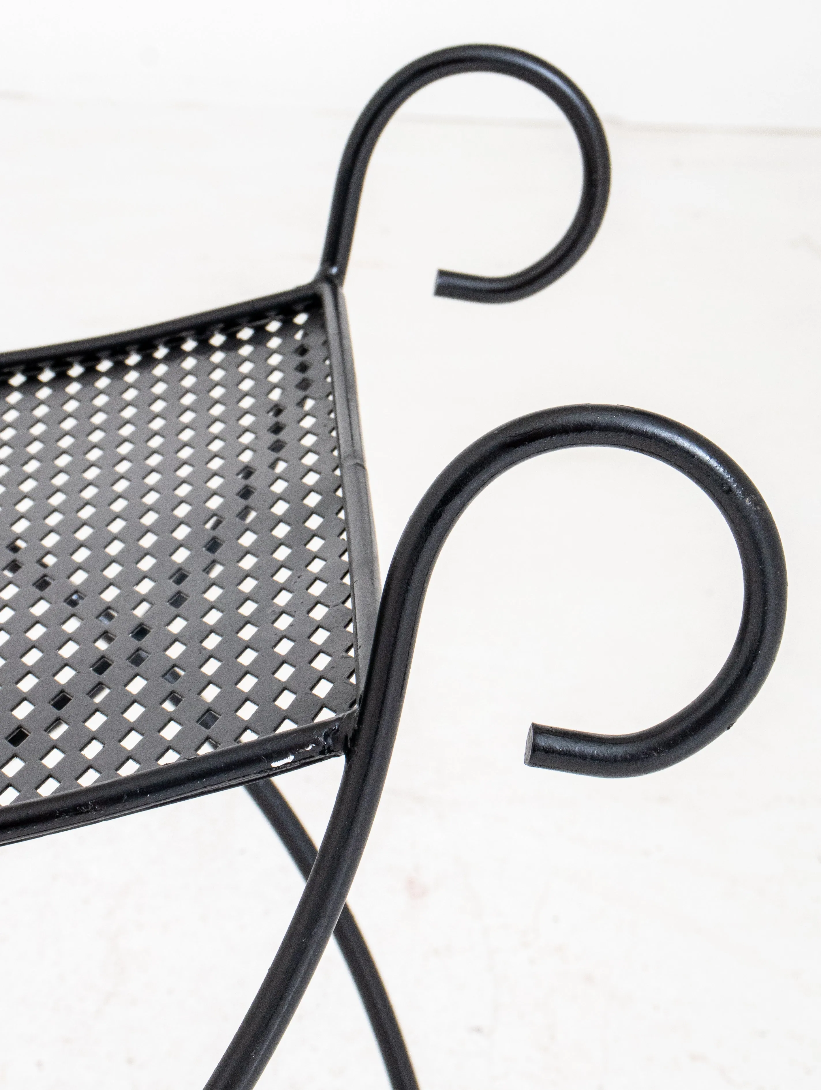 Black Painted Metal Bench