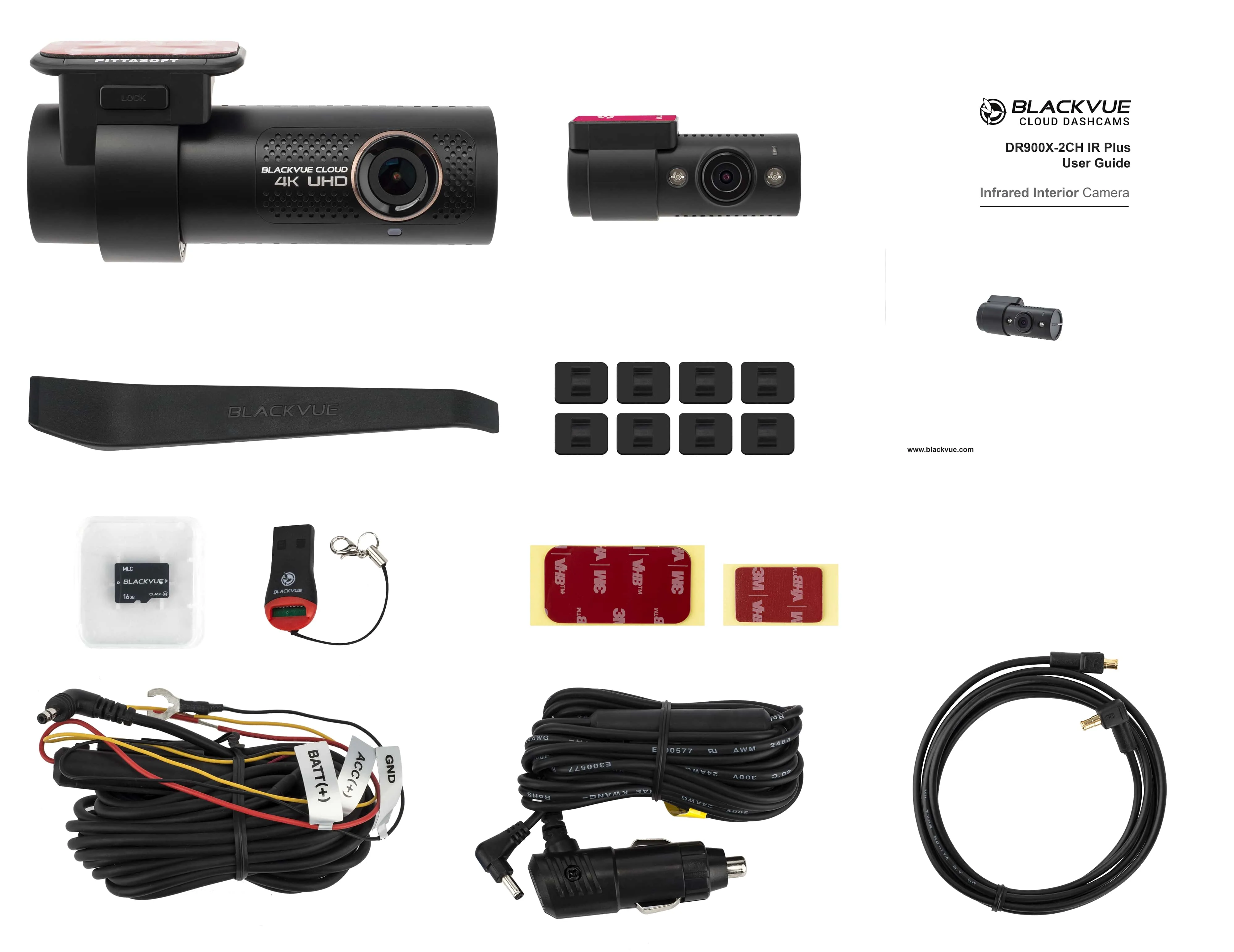 BlackVue DR900X-2CH IR Plus 32GB 4K Dual Channel Dash Cam with Nightvision Cabin Camera (Delivery Only)