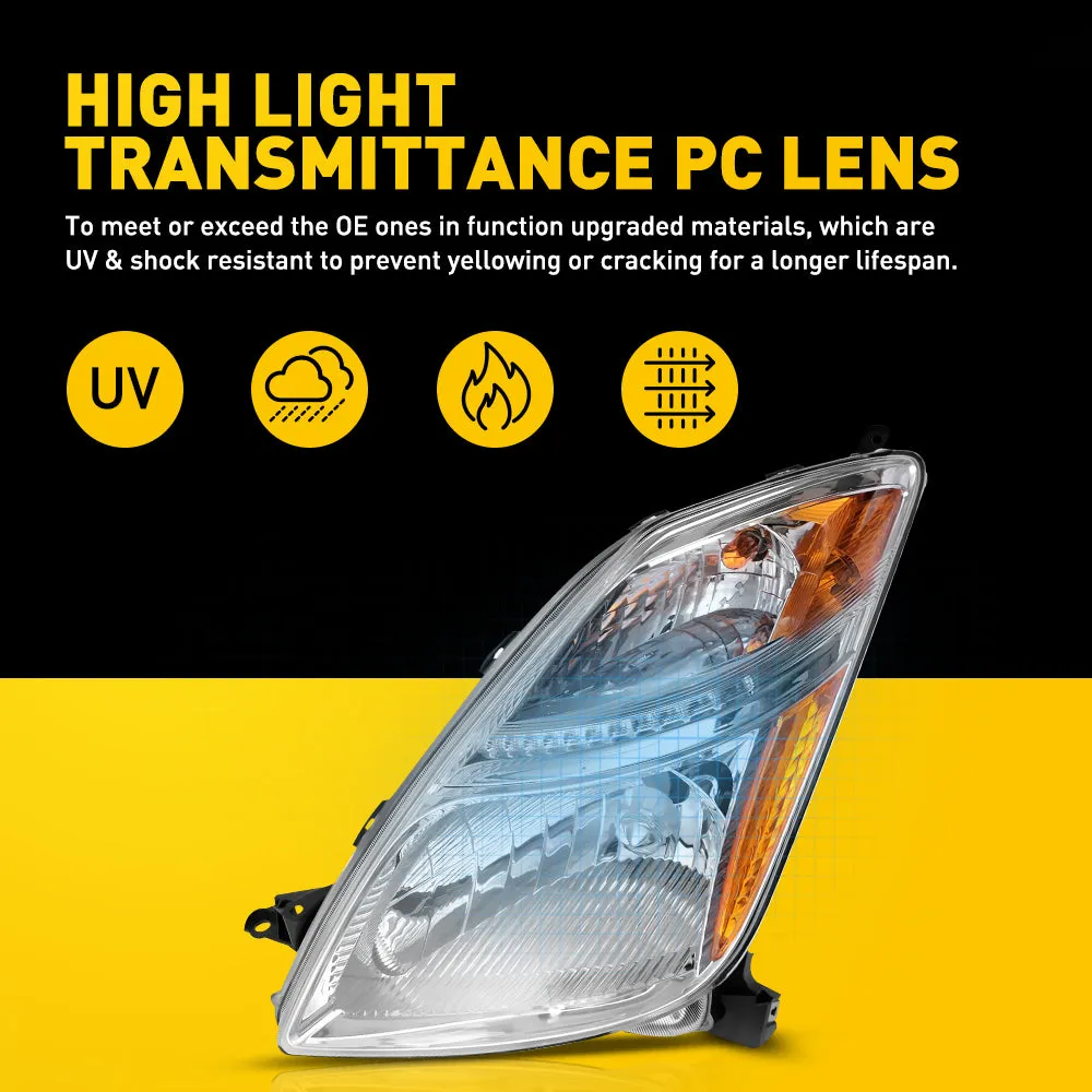 Headlight Assembly For 2006-2009 Toyota Prius with Factory Halogen Headlights Models Only