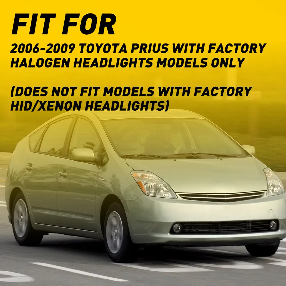 Headlight Assembly For 2006-2009 Toyota Prius with Factory Halogen Headlights Models Only