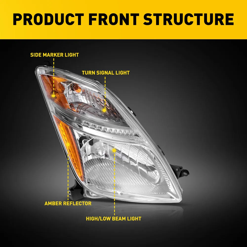 Headlight Assembly For 2006-2009 Toyota Prius with Factory Halogen Headlights Models Only