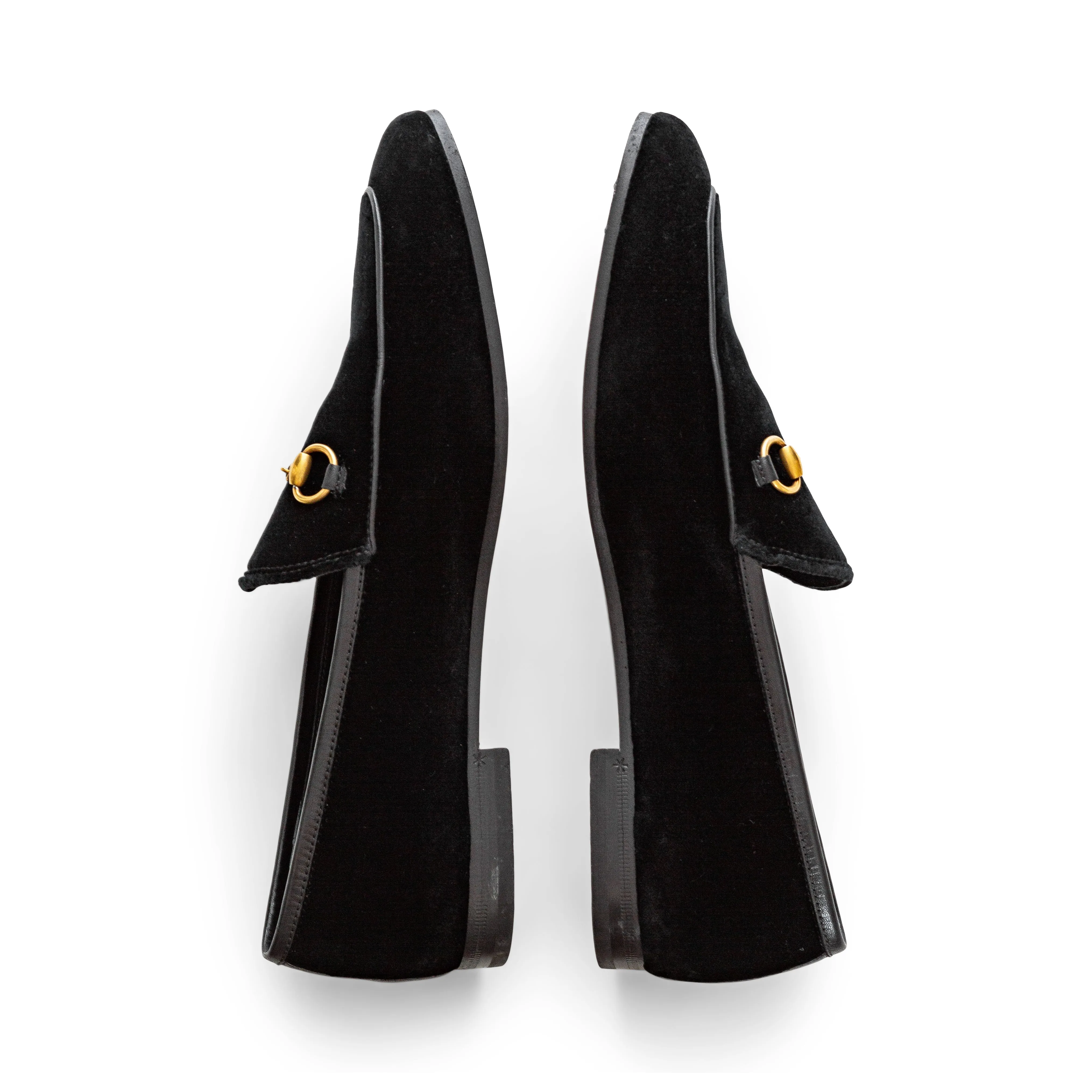 Jordaan Black Velvet Horsebit Loafers 40