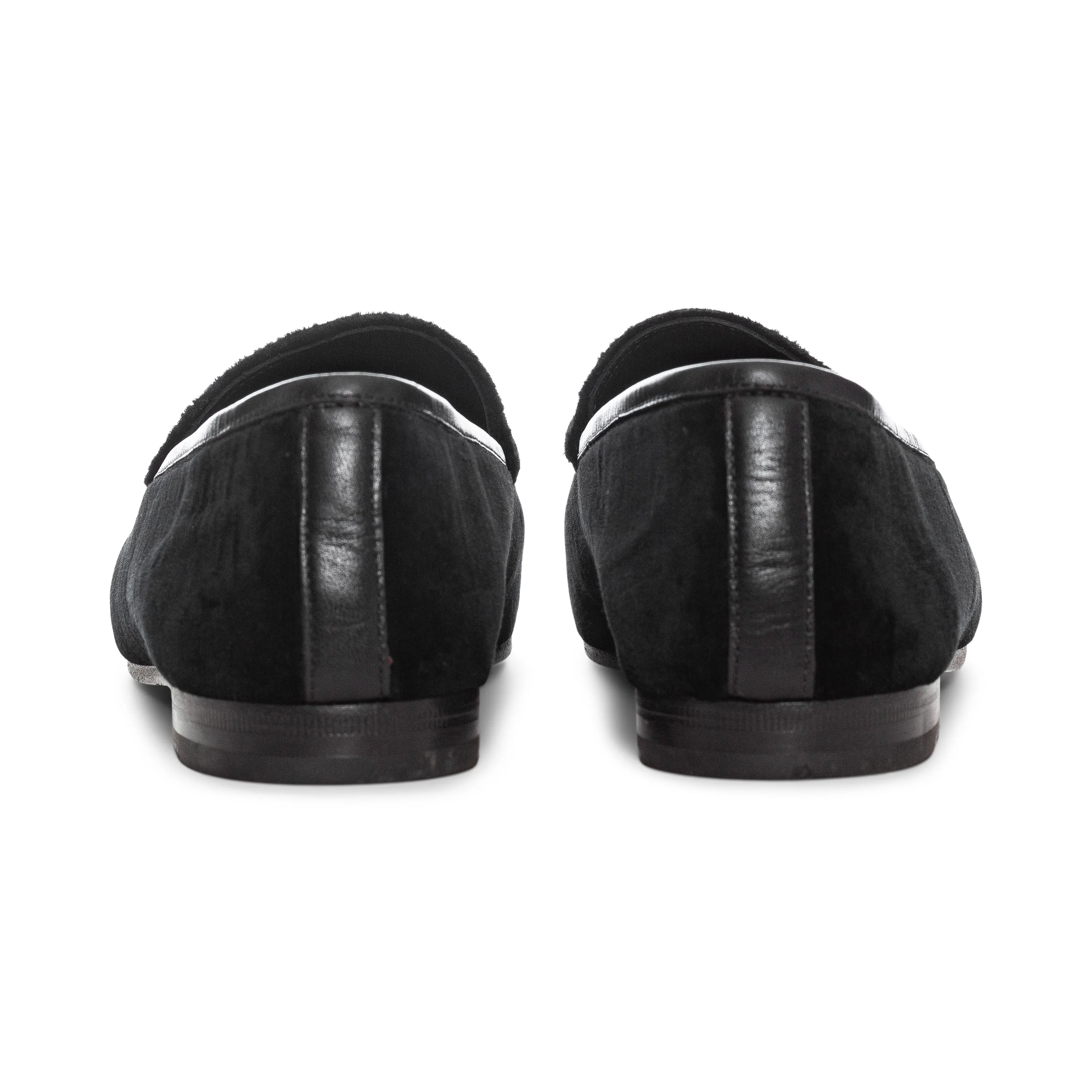 Jordaan Black Velvet Horsebit Loafers 40
