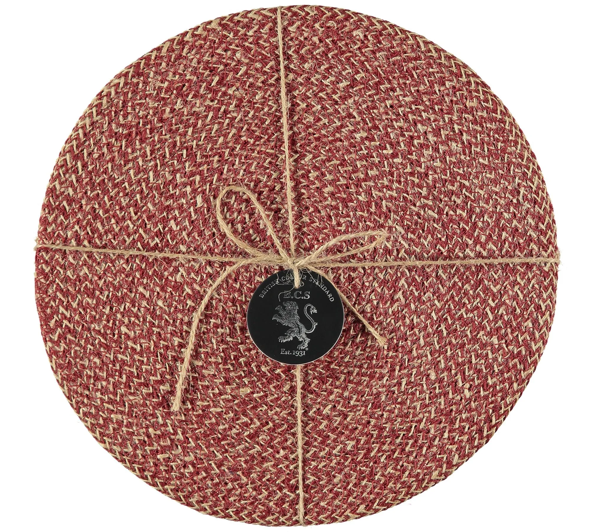 Jute Placemats Set of 4 - Guardsman Red/Natural in