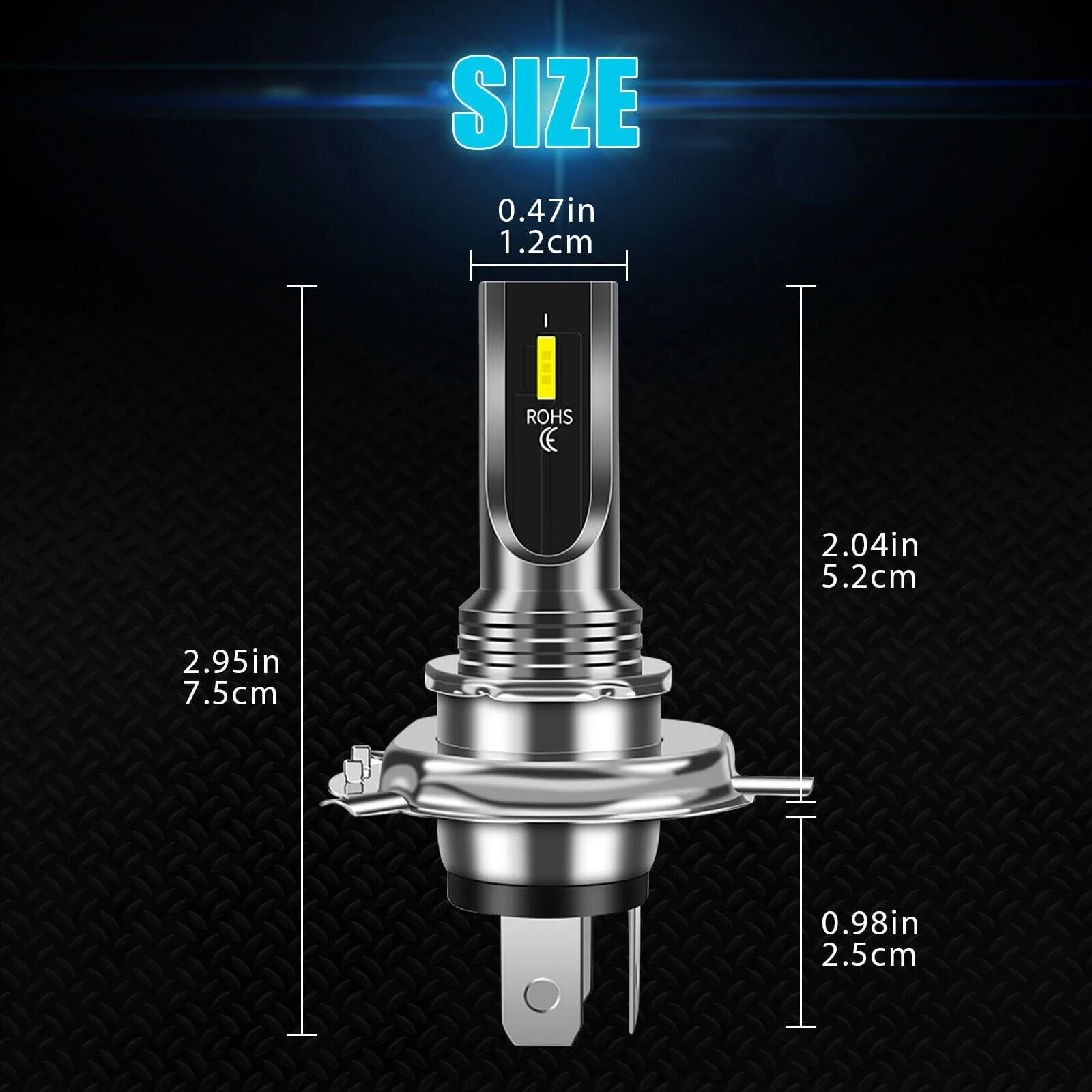 NSILux™ H4 LED Fog Driving Light Kit: 9003 Hi-Low Beam, 6000K Super Bright White