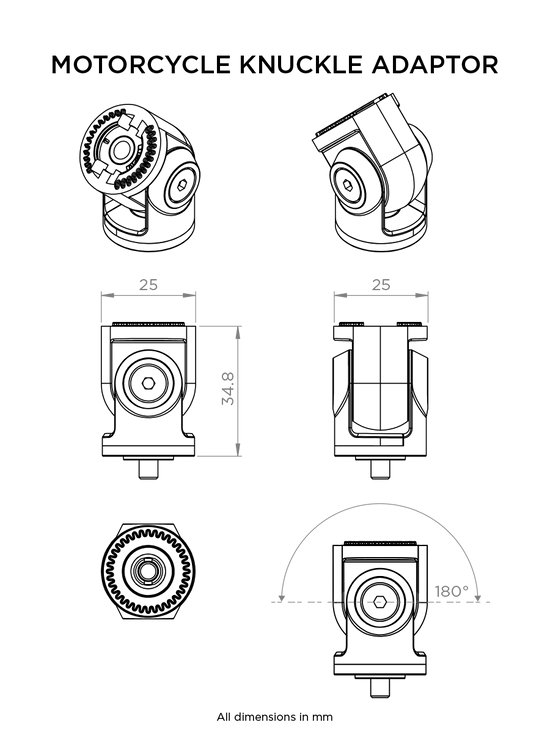 Quad Lock - Motorcycle / Scooter - Knuckle Adaptor
