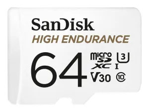 Sandisk High Endurance - Flash Memory Card (Microsdxc To Sd Adapter Included) - 64 Gb - Video Class V30 / Uhs-I U3 / Cla
